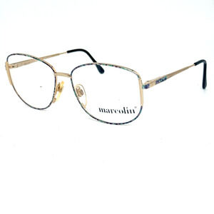 MARCOLIN Eyeglasses Frames Mod 7124‎ 882 Gold Green Multicolor H14379